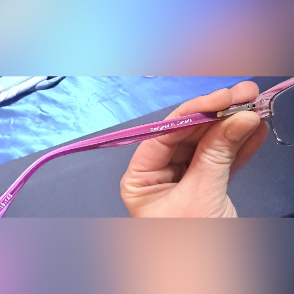 New Purple designer Rectangular Eyeglass frames - Picture 7 of 11